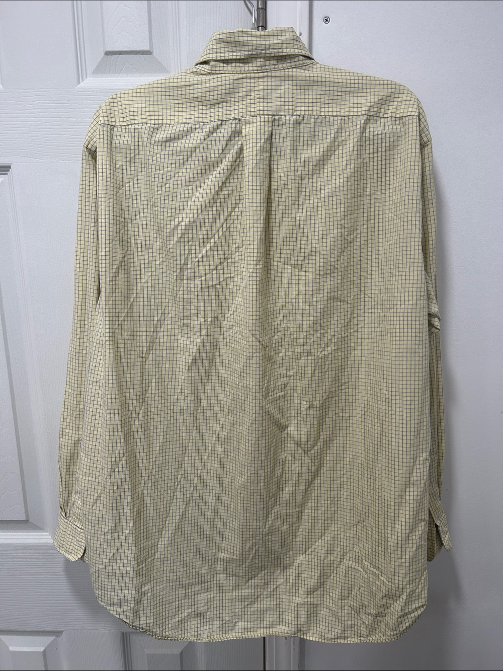 Ralph Lauren Men's Pale Yellow and Blue Check Button-Down Shirt - Picture 4 of 7